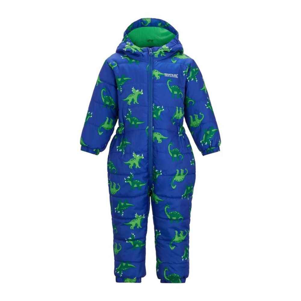 Regatta Childrens/Kids Penrose Dinosaur Quilted Puddle Suit / Olympian Blue